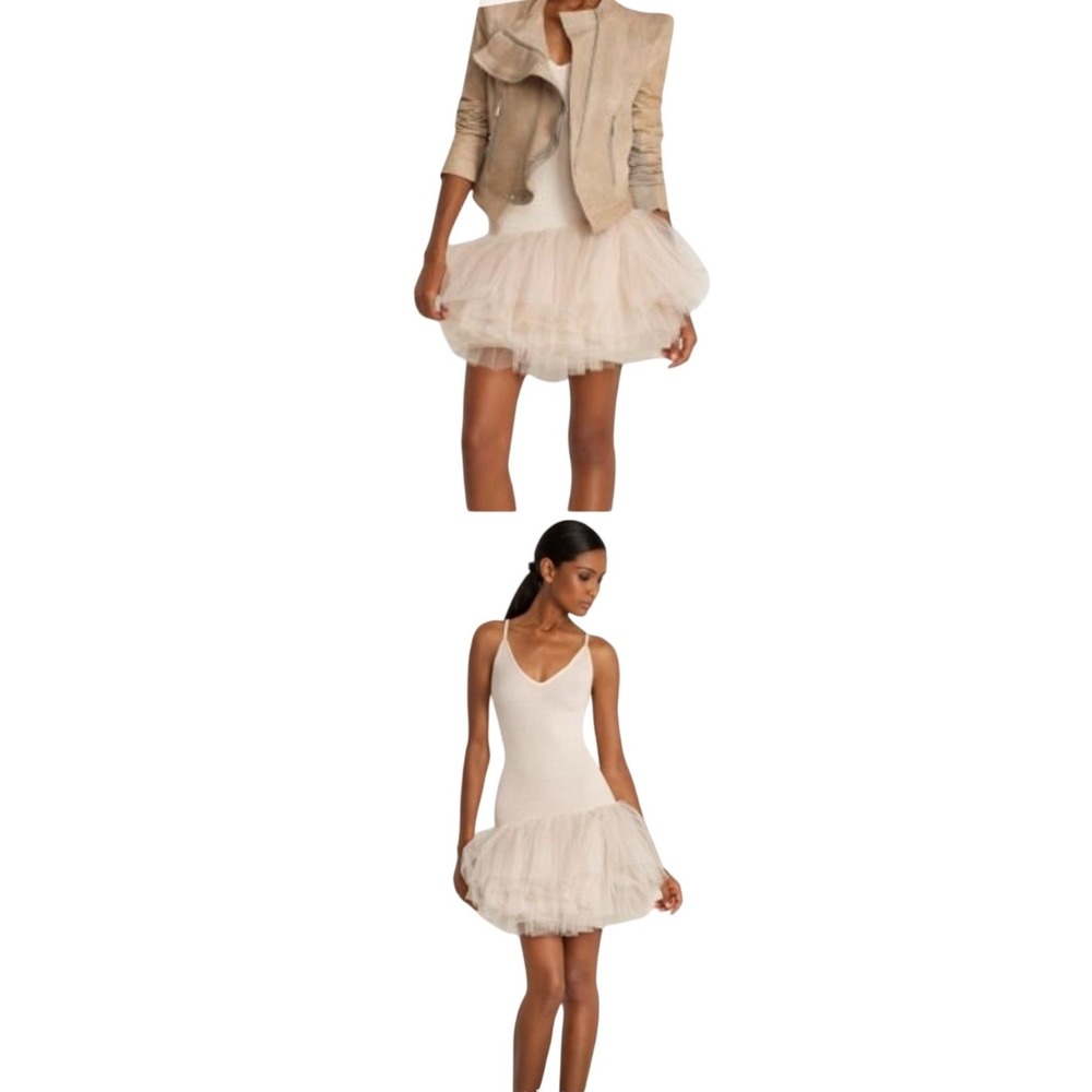 BCBGMAXAZRIA Tulle Tutu Bodycon Mini Dress Size M Balletcore Drop Waist Cocktail